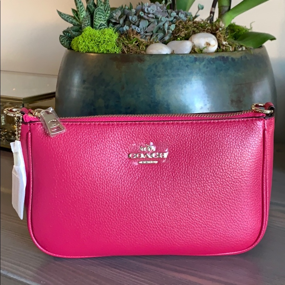 NWT - COACH Leather Magenta Crossbody